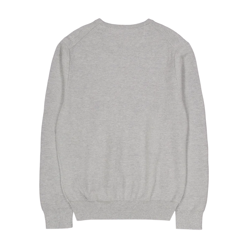 Textured Cotton Crewneck Sweater Andover Heather