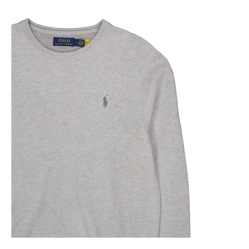 Textured Cotton Crewneck Sweater Andover Heather