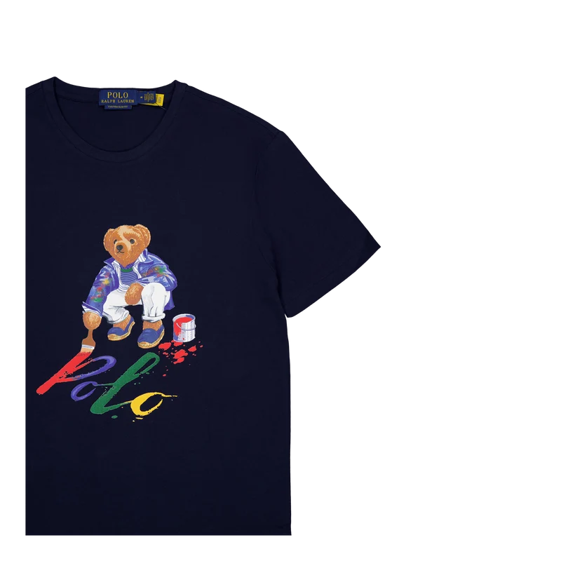 Custom Slim Fit Polo Bear Jersey T-Shirt Cruise Navy Paint Bear