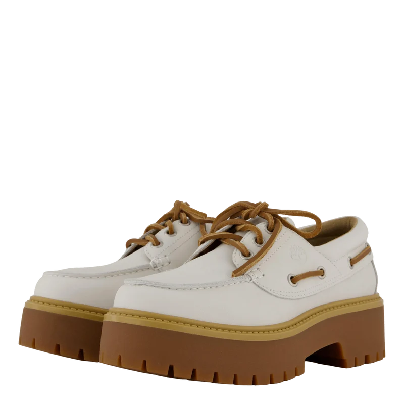 Stone Street Boat Shoe White Full Grain