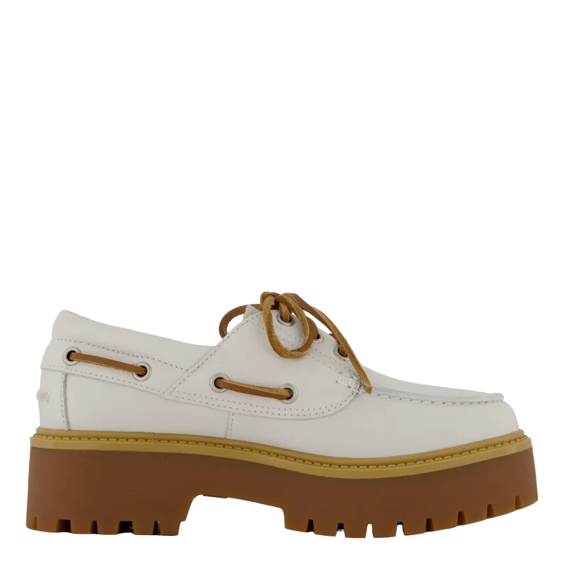Stone Street Boat Shoe White Full Grain