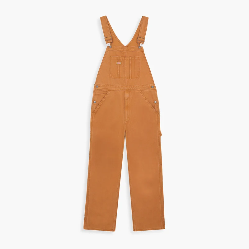 Dickies Duck Canvas Bib Stone Washed Brown Duck
