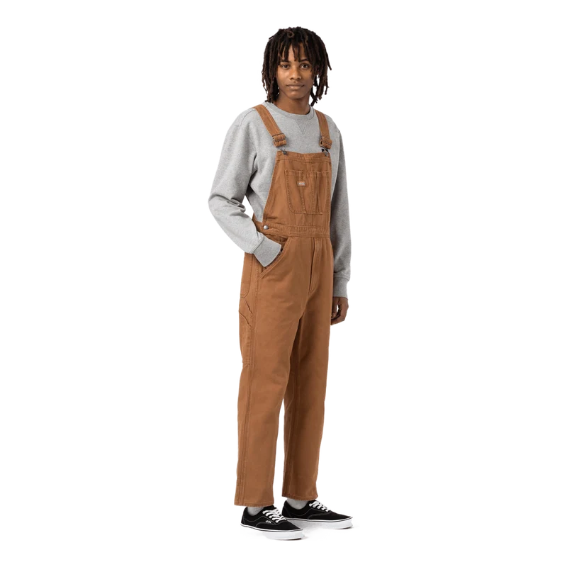 Dickies Duck Canvas Bib Stone Washed Brown Duck