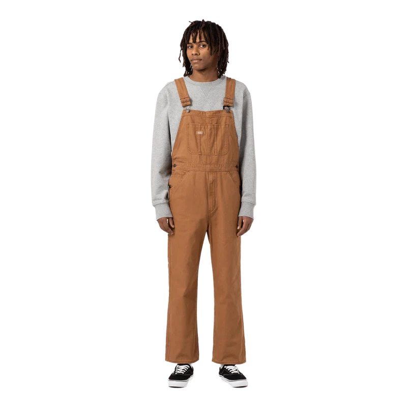 Dickies Duck Canvas Bib Stone Washed Brown Duck