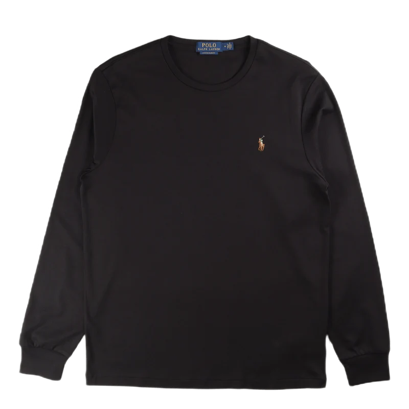 Custom Slim Fit Soft Cotton T-Shirt Polo Black