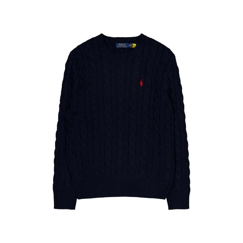 Cable-Knit Cotton Sweater Hunter Navy