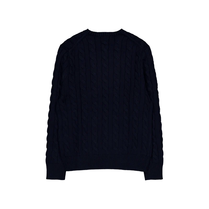 Cable-Knit Cotton Sweater Hunter Navy