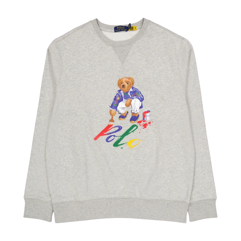 Polo Bear Fleece Sweatshirt Cr23 Andover Htr Paint Bear