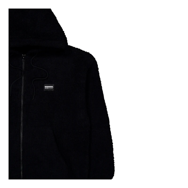 Fluffy Zip Up Parka Black