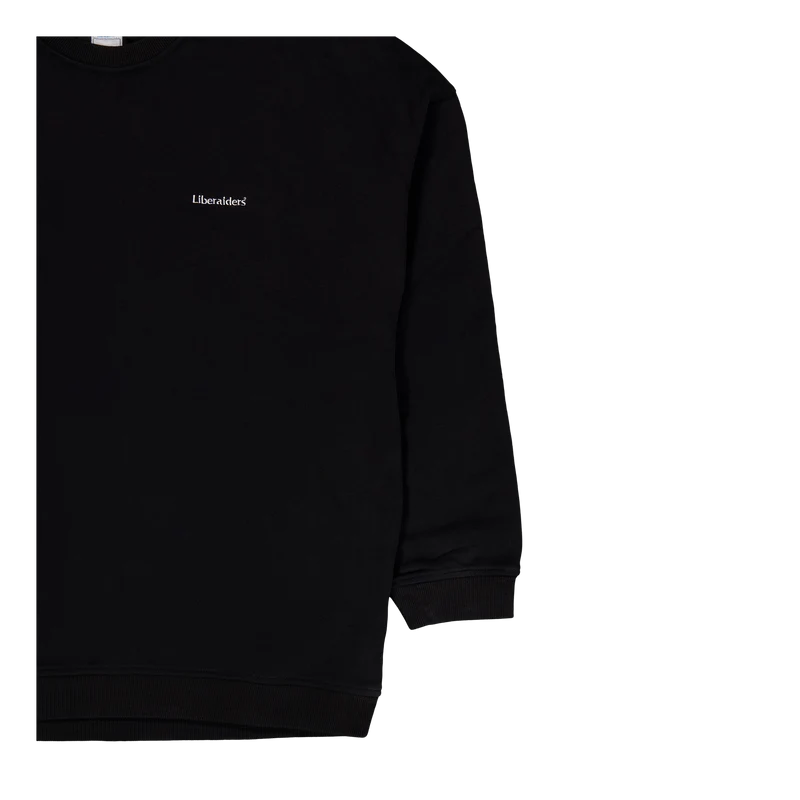 Cotton Fleece Quilted Crewneck Black
