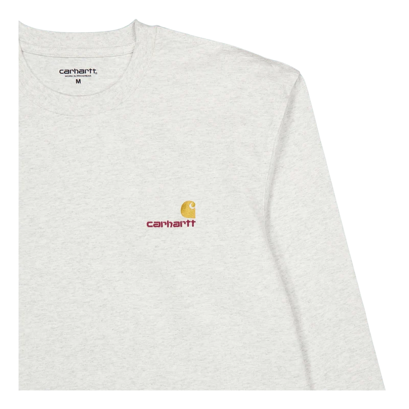 L/s American Script T-shirt Ash Heather
