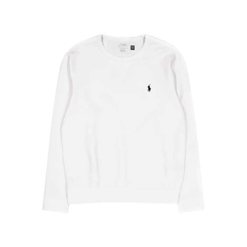 Marled Double-Knit Sweatshirt White
