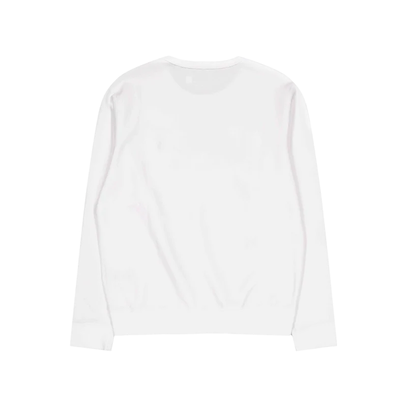 Marled Double-Knit Sweatshirt White