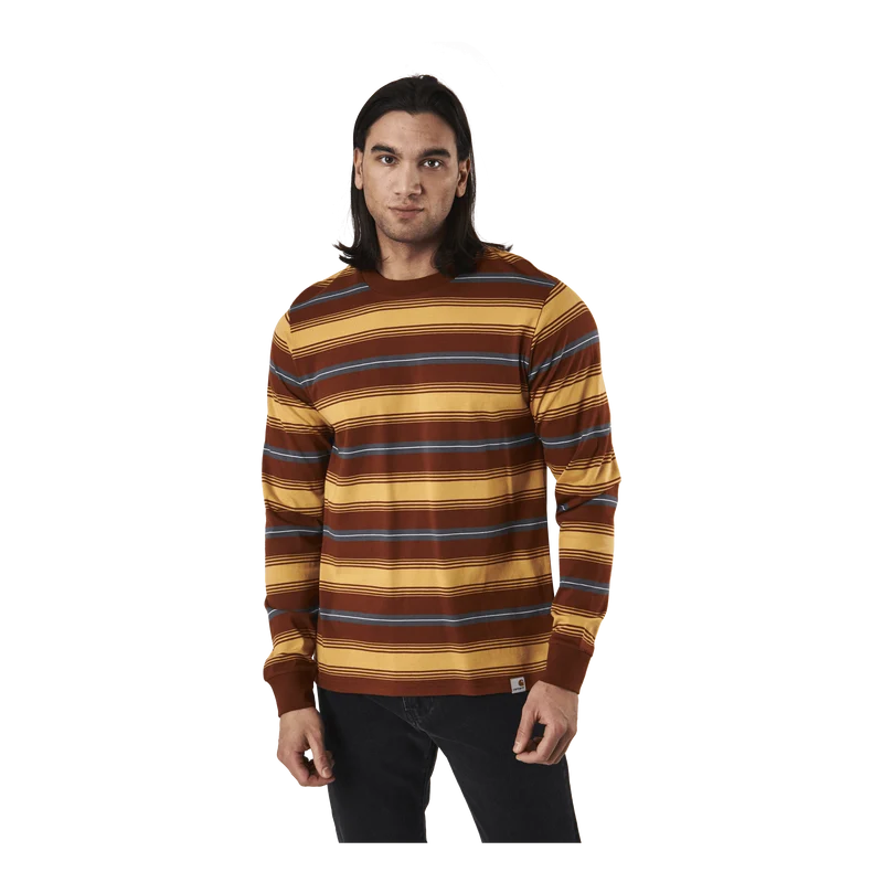 L/s Buren T-shirt Buren Stripe, Brandy