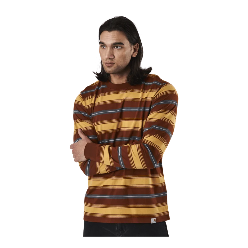 L/s Buren T-shirt Buren Stripe, Brandy