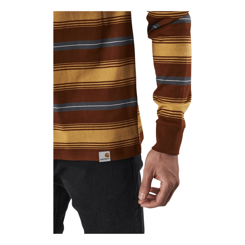 L/s Buren T-shirt Buren Stripe, Brandy