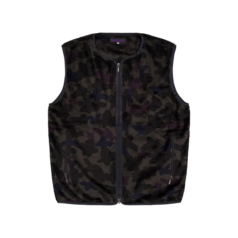 W.u. Piping Vest - Micro Fur / Charcoal