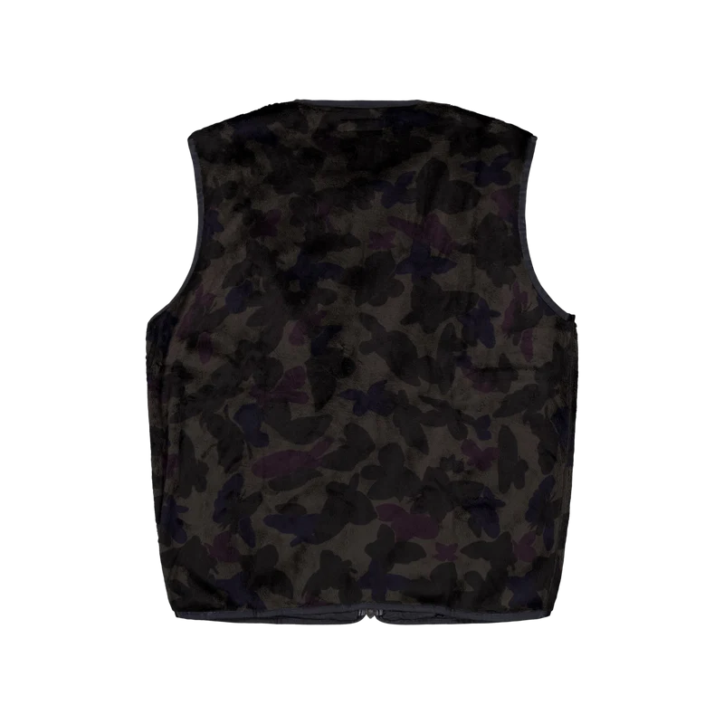 W.u. Piping Vest - Micro Fur / Charcoal