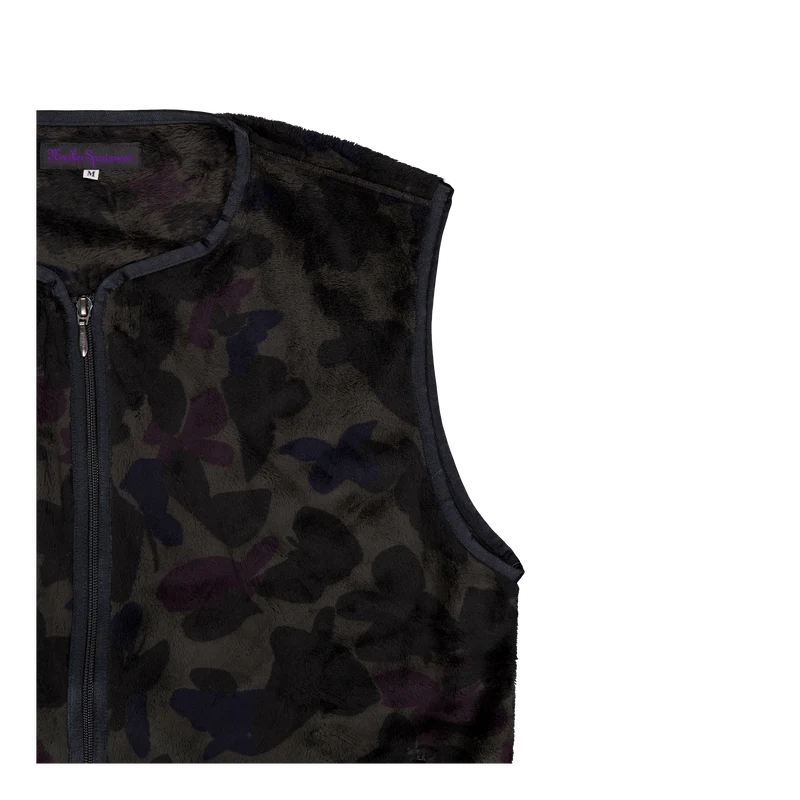 W.u. Piping Vest - Micro Fur / Charcoal