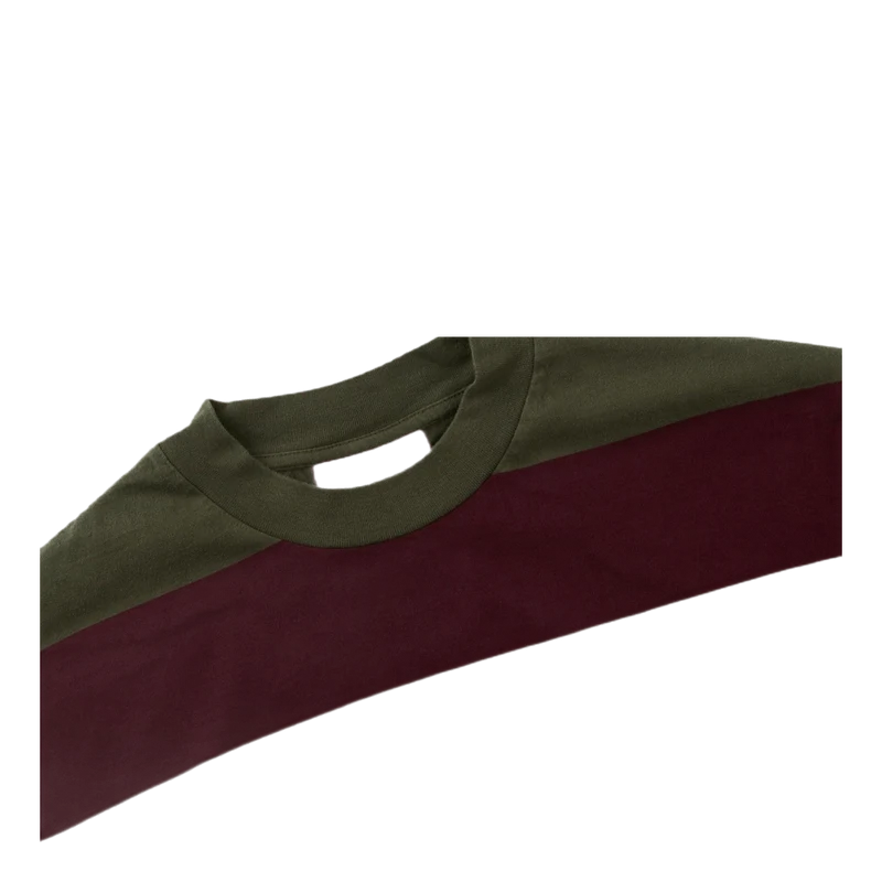 Boxy Tee Long Sleeve Burgundy Stripe