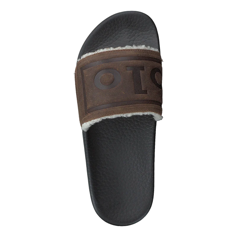 Faux-Shearling–Lined Suede Slide Snuff