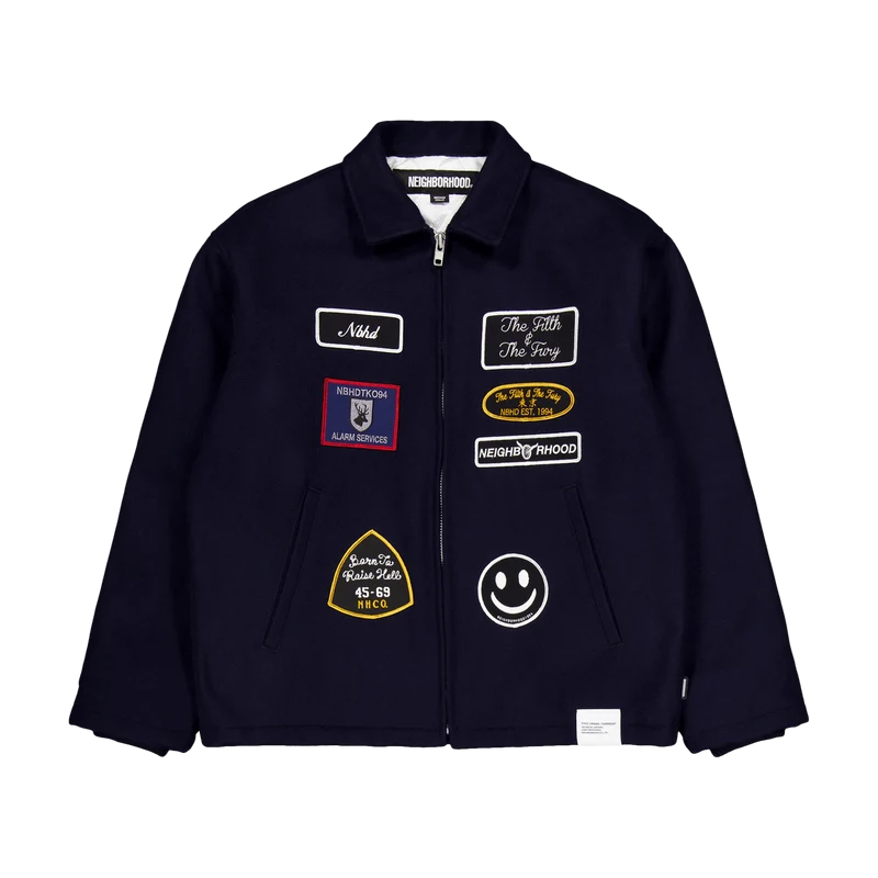 Melton Zip Up Jacket Navy
