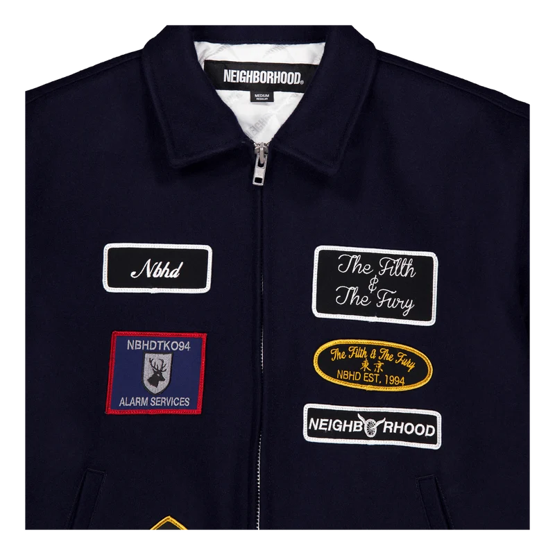 Melton Zip Up Jacket Navy