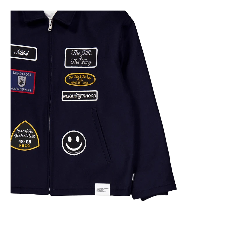 Melton Zip Up Jacket Navy