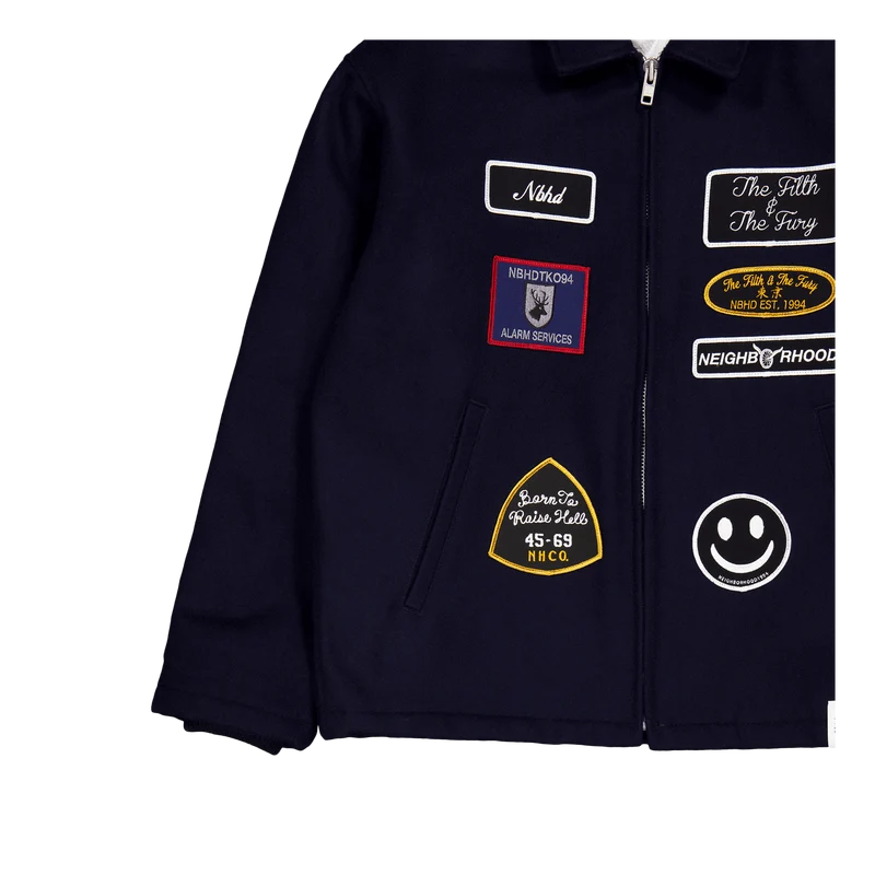 Melton Zip Up Jacket Navy