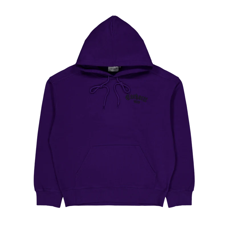 Hooded Onyx Script Sweat Tyrian / Black