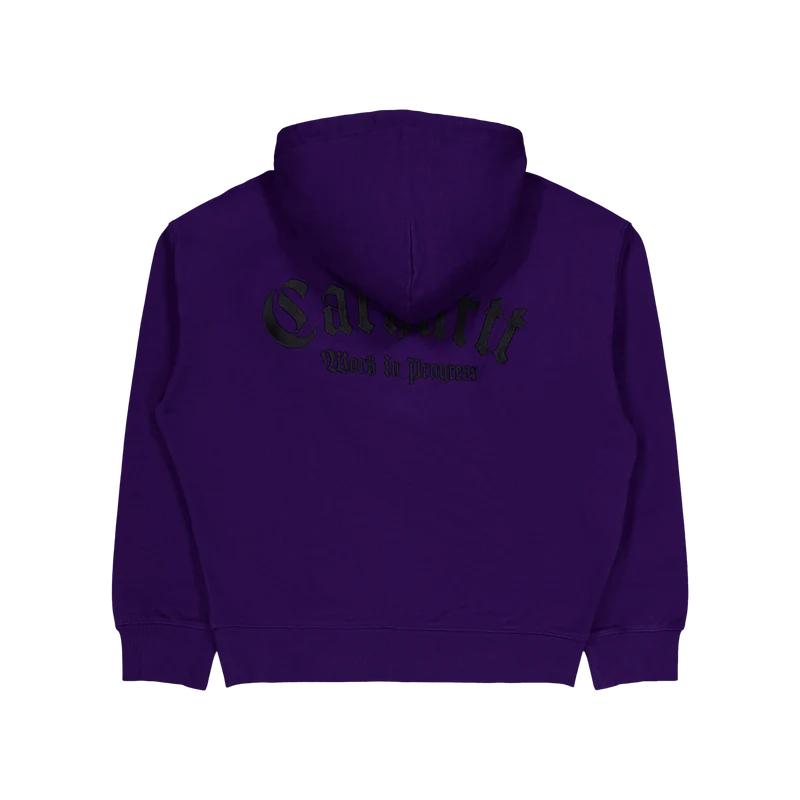Hooded Onyx Script Sweat Tyrian / Black