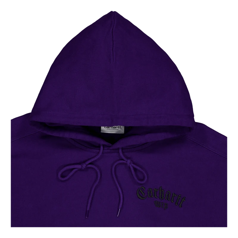 Hooded Onyx Script Sweat Tyrian / Black