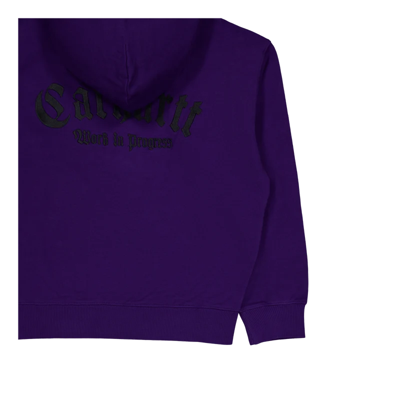 Hooded Onyx Script Sweat Tyrian / Black