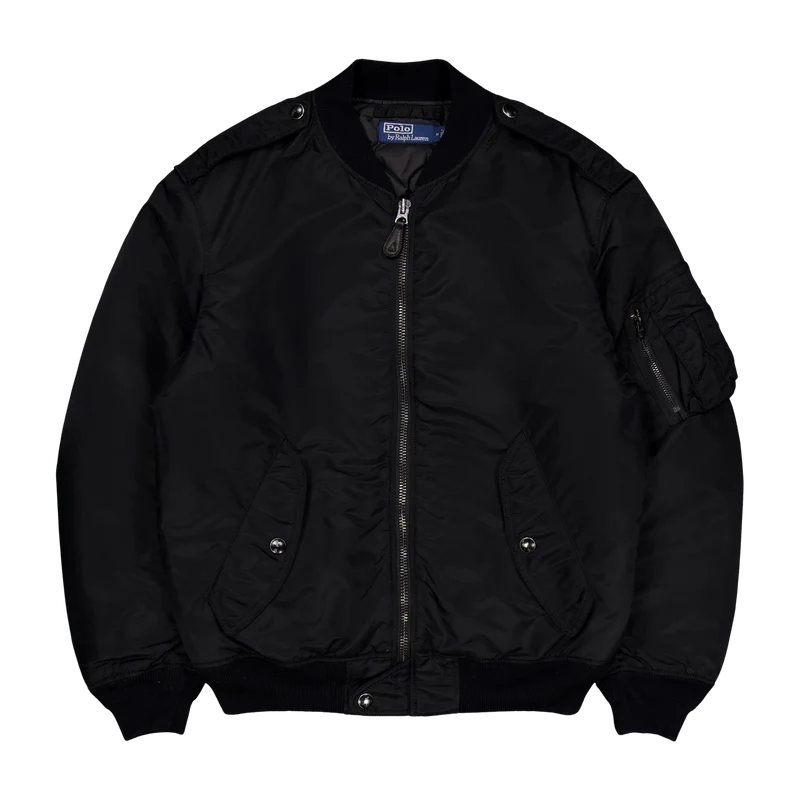 Down Bomber Jacket Polo Black