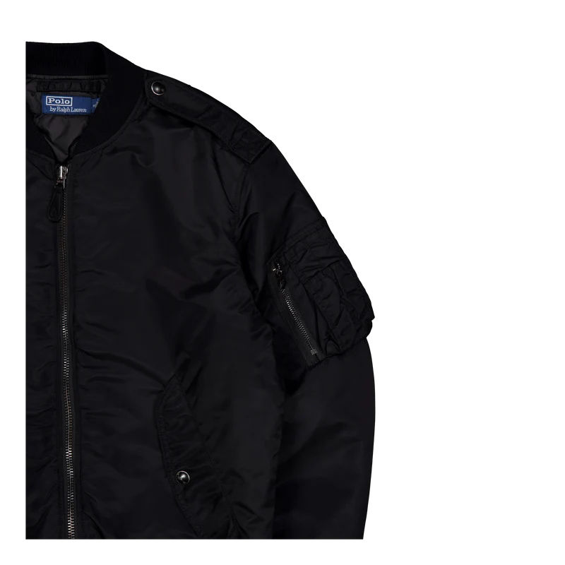 Down Bomber Jacket Polo Black