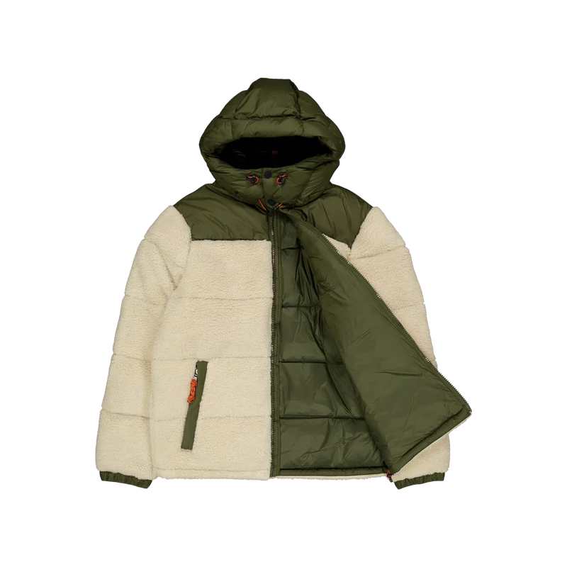 Hybrid Down Jacket Canopy Olive/Spring Beige