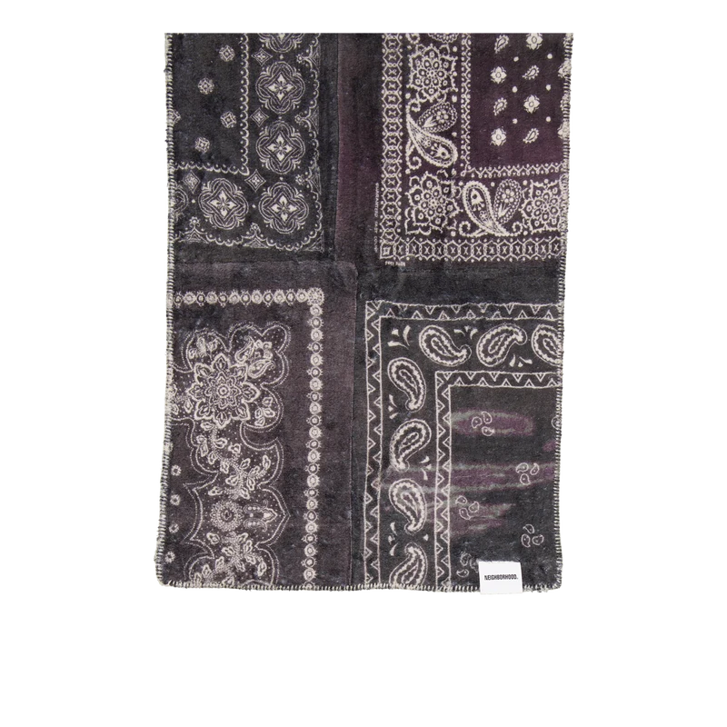 Bandana Pattern Fleece Muffler Black