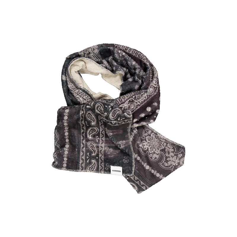 Bandana Pattern Fleece Muffler Black