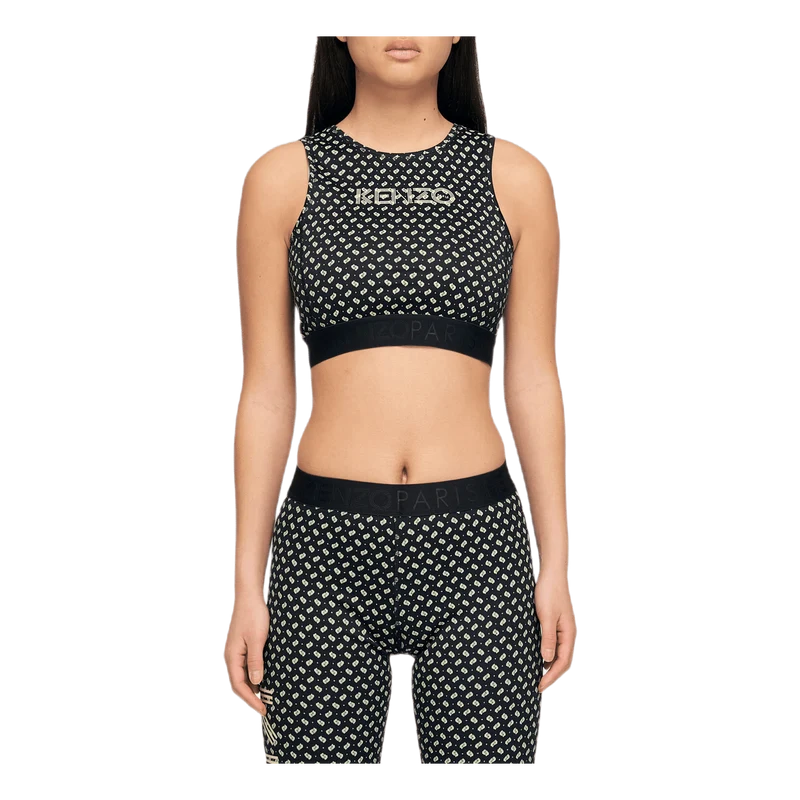 Kenzo Logo Ikat Bra Black
