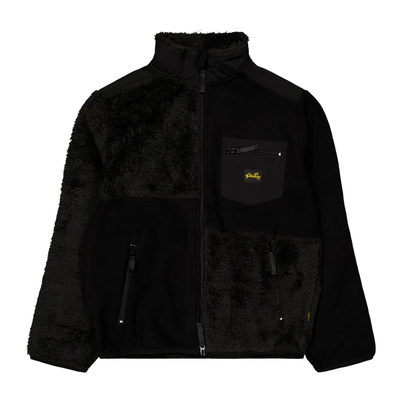 Patchwork Fleece Jacket Black