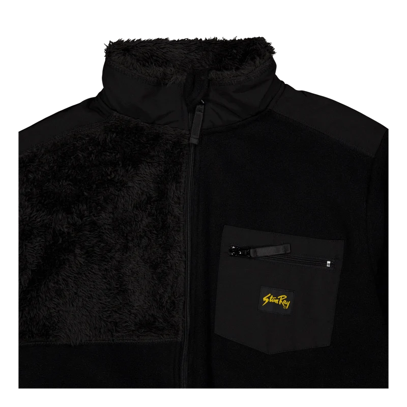 Patchwork Fleece Jacket Black