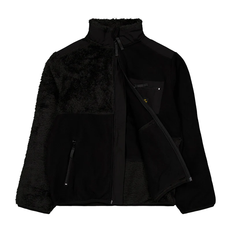Patchwork Fleece Jacket Black