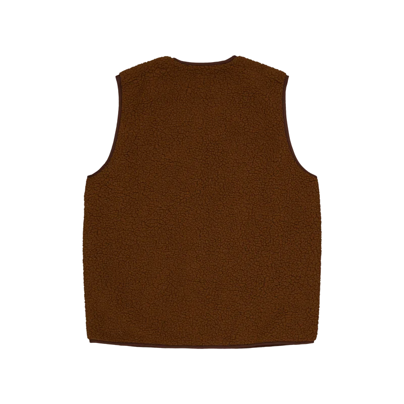 Aura Sherpa Fleece Vest Brown