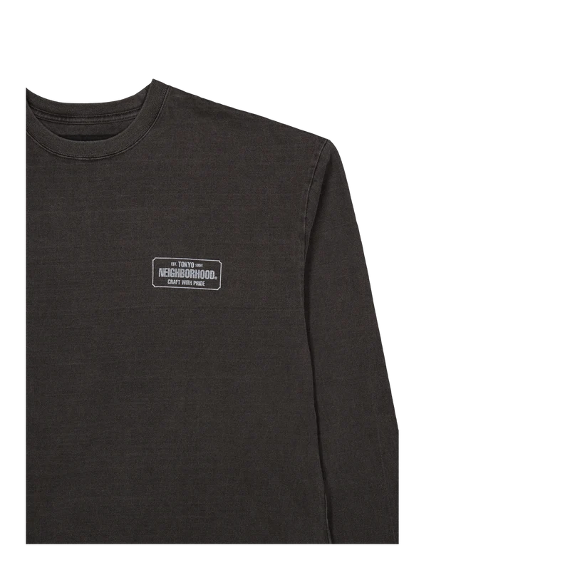 Pigment Dyed Crewneck Ls Black