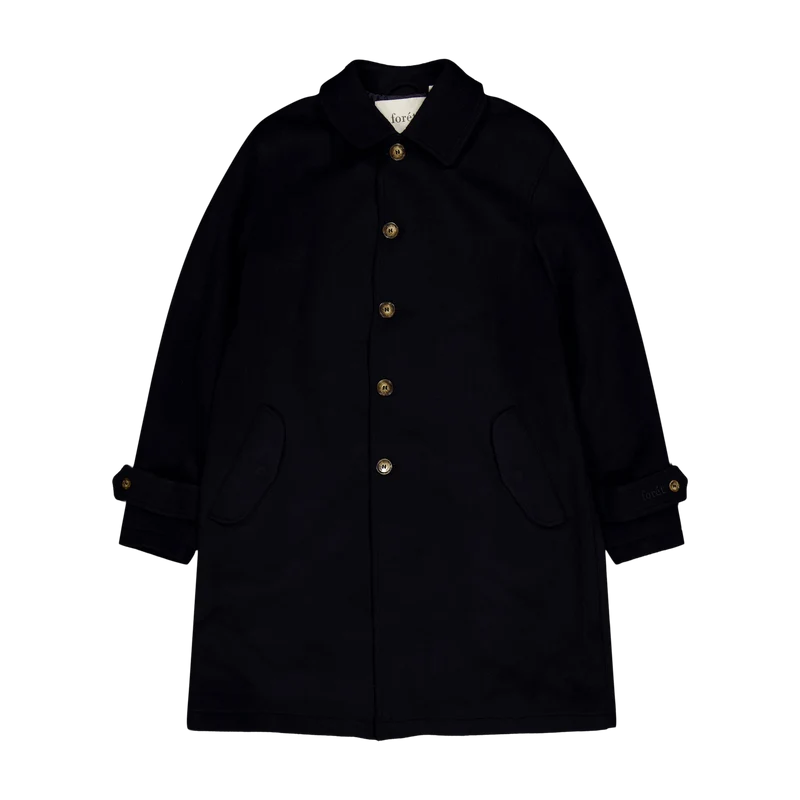 Shelter Wool Long Coat - Navy Navy