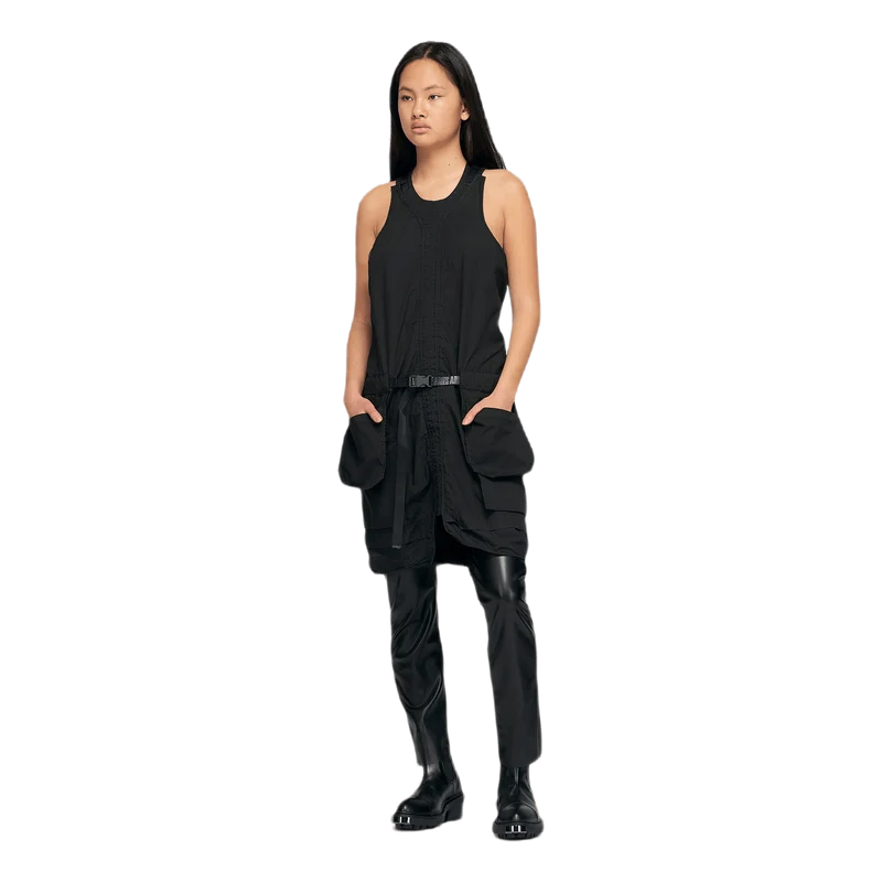 Double Waisted Leather Jeans Black