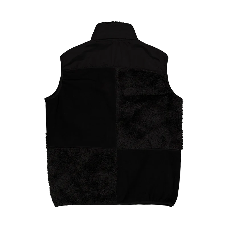 Patchwork Fleece Vest Black