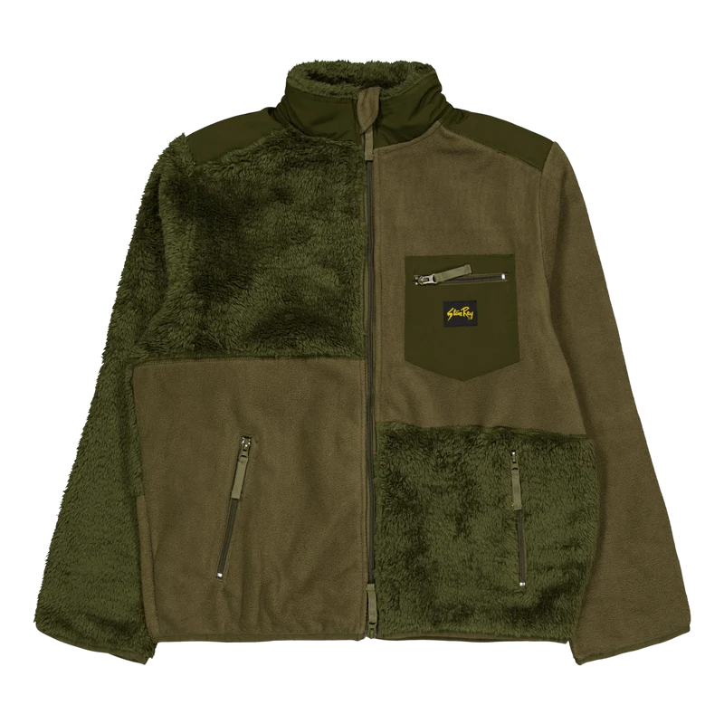 Patchwork Fleece Jacket Olive