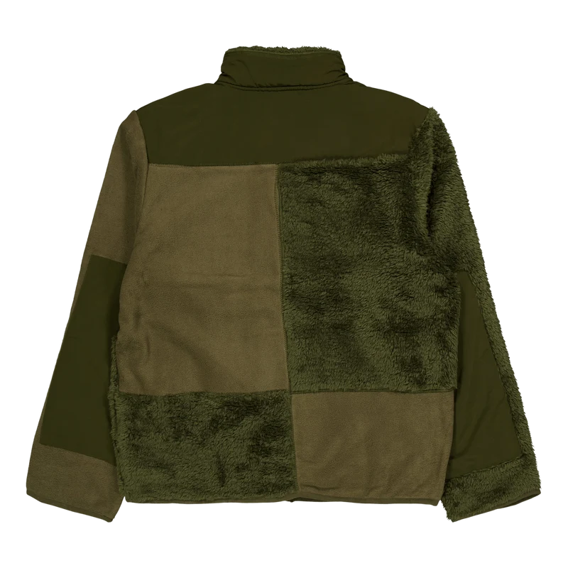 Patchwork Fleece Jacket Olive