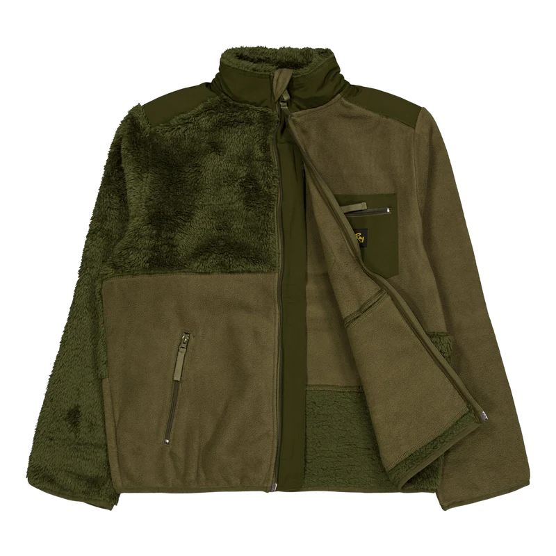 Patchwork Fleece Jacket Olive